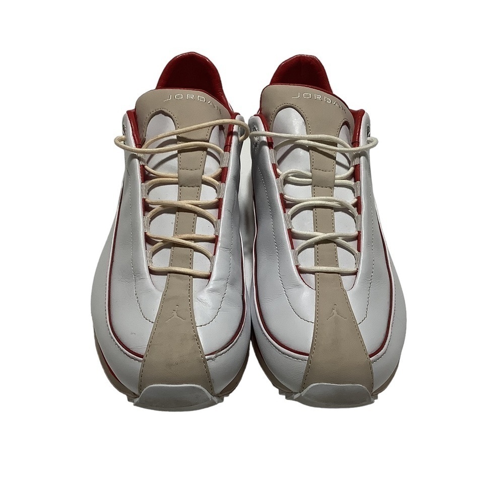 JORDAN Sneakers Women's 8.5 Jordan 10.5‎ White Leather Red Trim Silver Jumpman